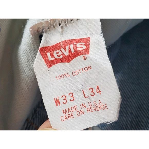 Vtg 80s Levis 557 Blue Jeans Mens 33x34 Distressed Straight Tapered (30x32) USA - Picture 2 of 15